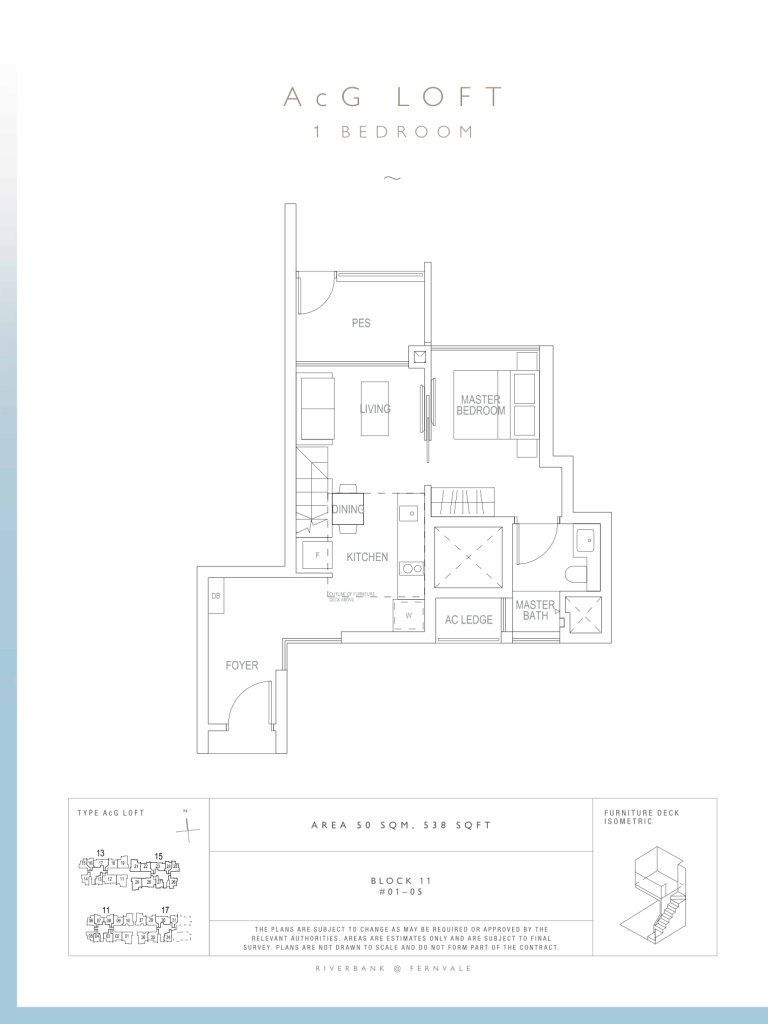 Riverbank at Fernvale floor plan 538 sqft Type AcG Loft