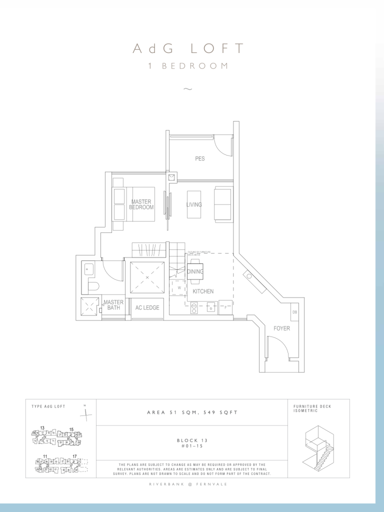Riverbank at Fernvale floor plan 549 sqft Type AdG Loft