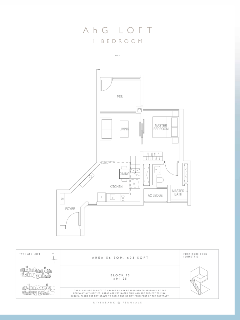 Riverbank at Fernvale floor plan 603 sqft Type AhG Loft