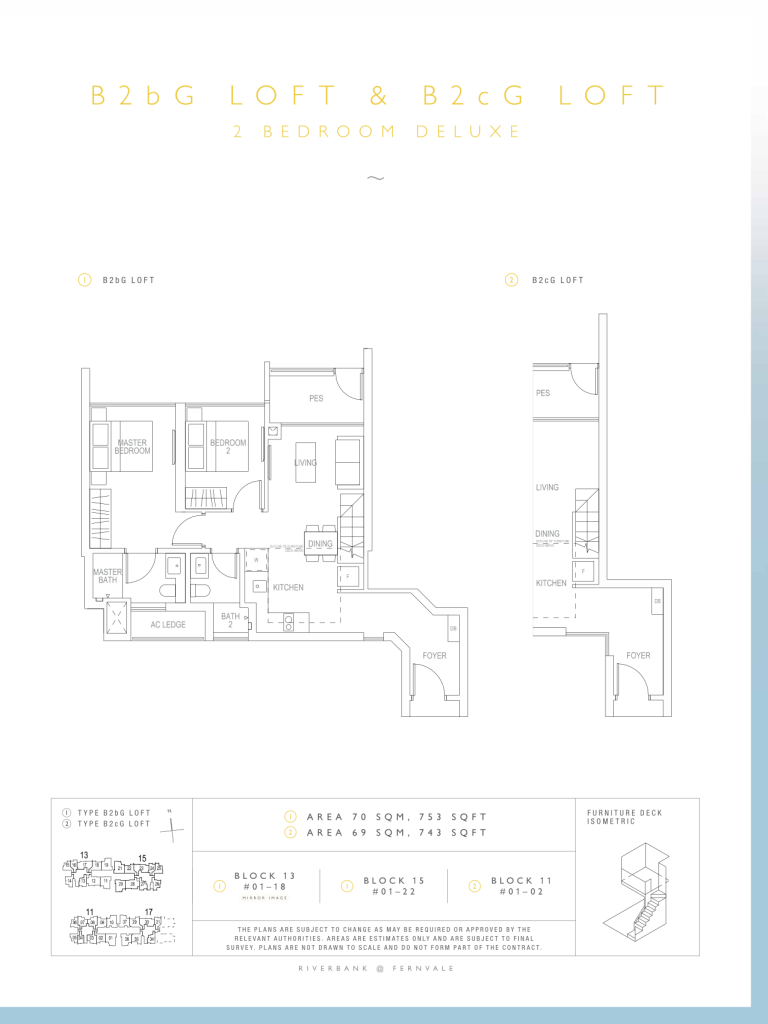 Riverbank at Fernvale floor plan 753 sqft Type B2bG Loft