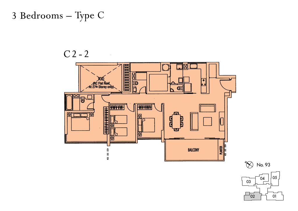 Rivergate floor plan 1,539 sqft Type C2-2