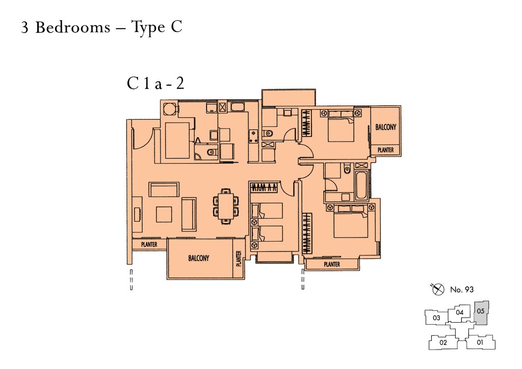 Rivergate floor plan 1,550 sqft Type C1A-2