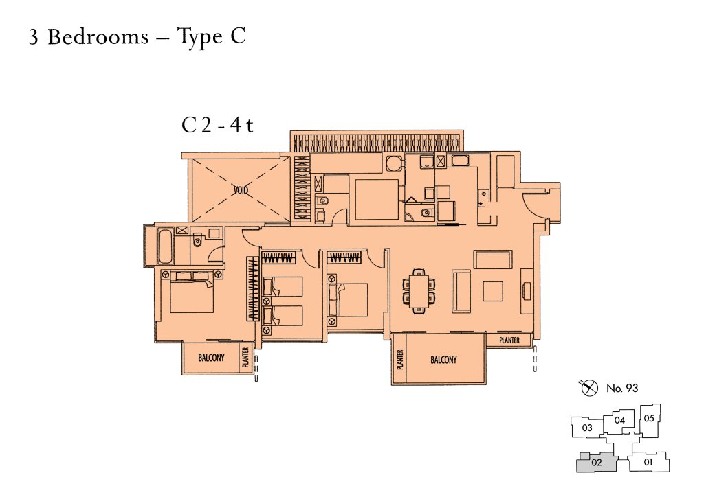 Rivergate floor plan 1,572 sqft Type C2-4