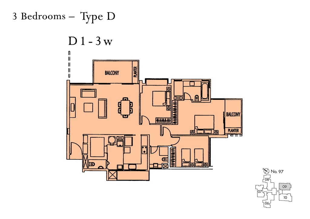 Rivergate floor plan 1,690 sqft Type D1-3