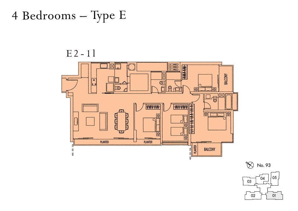 Rivergate floor plan 1,755 sqft Type E2-1