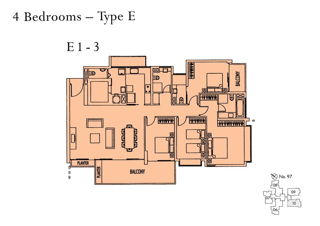 Rivergate floor plan 1,970 sqft Type E1-3