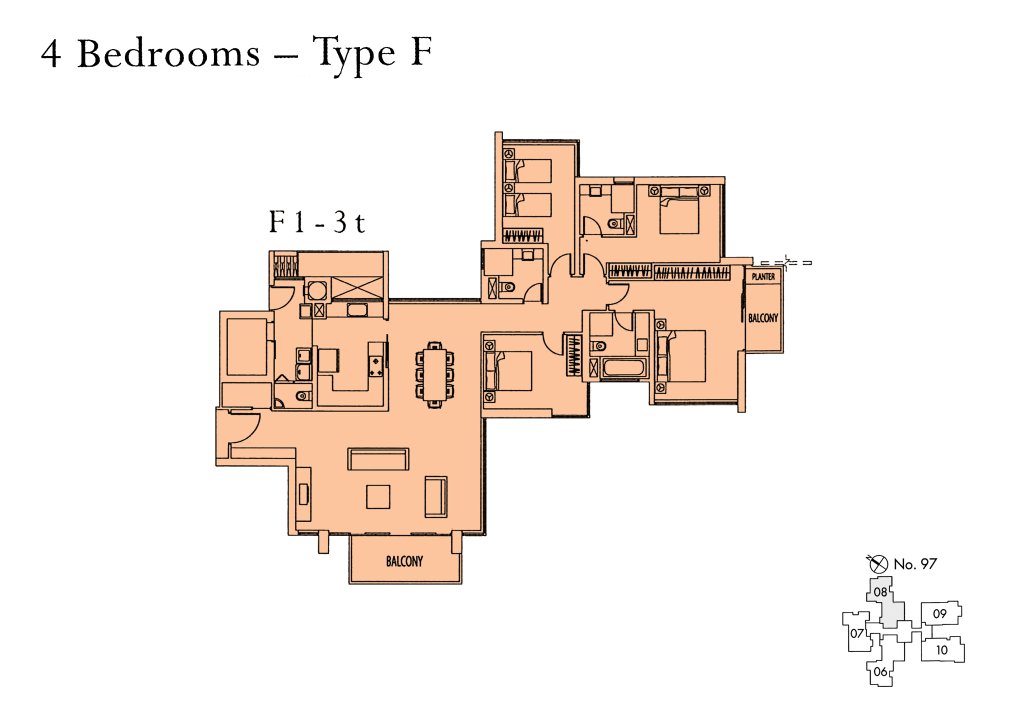 Rivergate floor plan 2,077 sqft Type F1-3