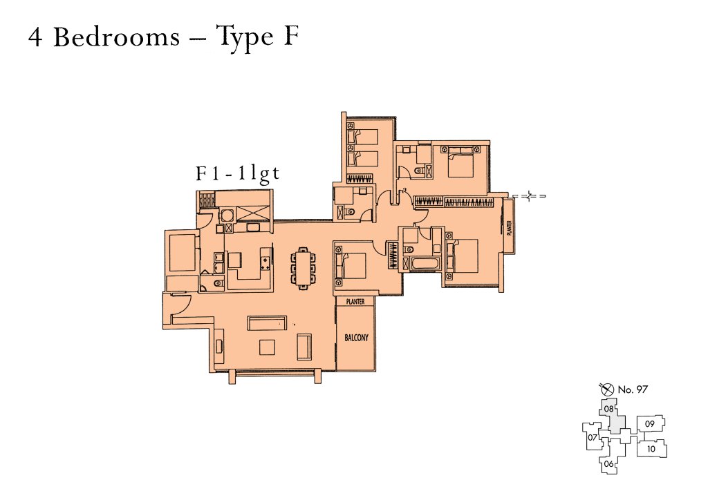 Rivergate floor plan 2,088 sqft Type F1-1