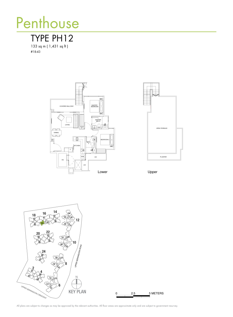 Riversails floor plan Type PH12, 1431 sqft, Hougang, Singapore
