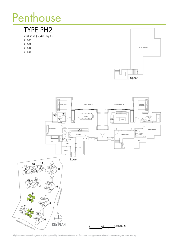Riversails floor plan Type PH2, 2400 sqft, Hougang, Singapore