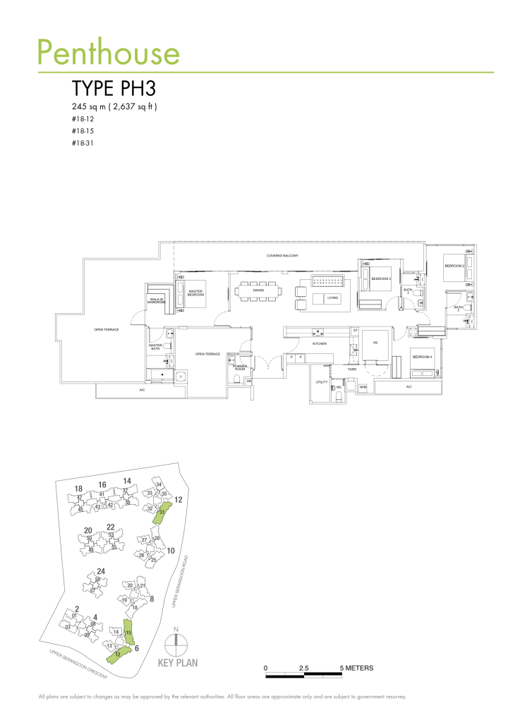 Riversails floor plan Type PH3, 2637 sqft, Hougang, Singapore