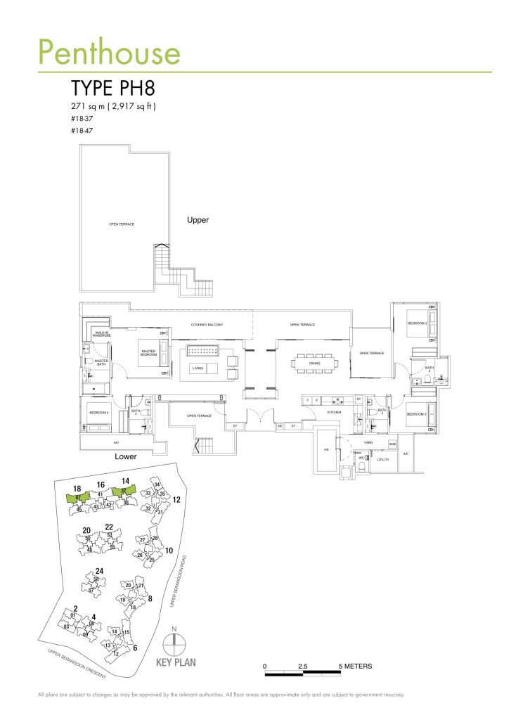 Riversails floor plan Type PH8, 2917 sqft, Hougang, Singapore