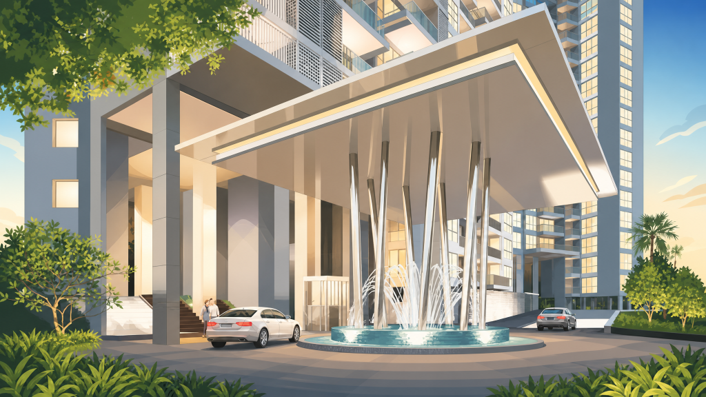 Riversails arrival pavilion and drop-off