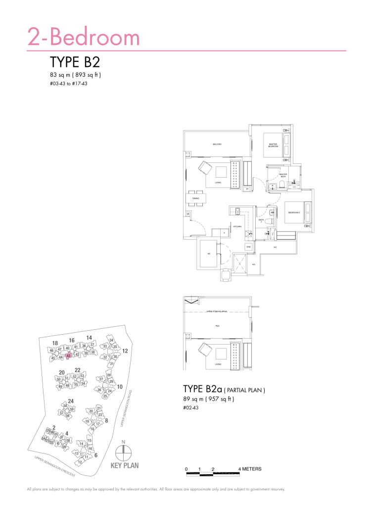 Riversails floor plan Type B2, 893 sqft, Hougang, Singapore