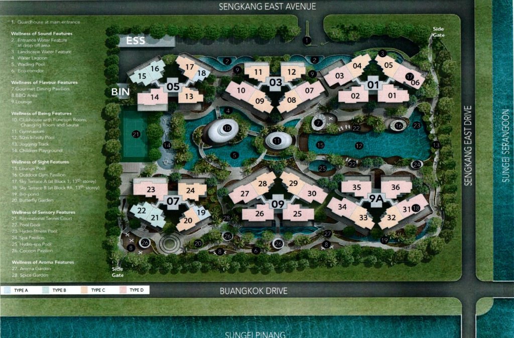 Riversound Residence site plan, Sengkang, Singapore
