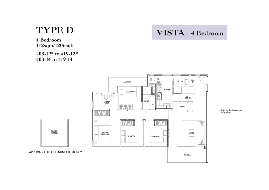 Rivertrees Residences floor plan 1,206 sqft Type D