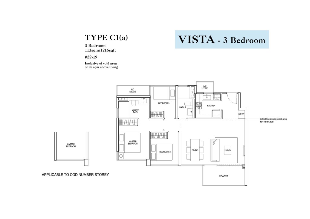 Rivertrees Residences floor plan 1,216 sqft Type C1(a)