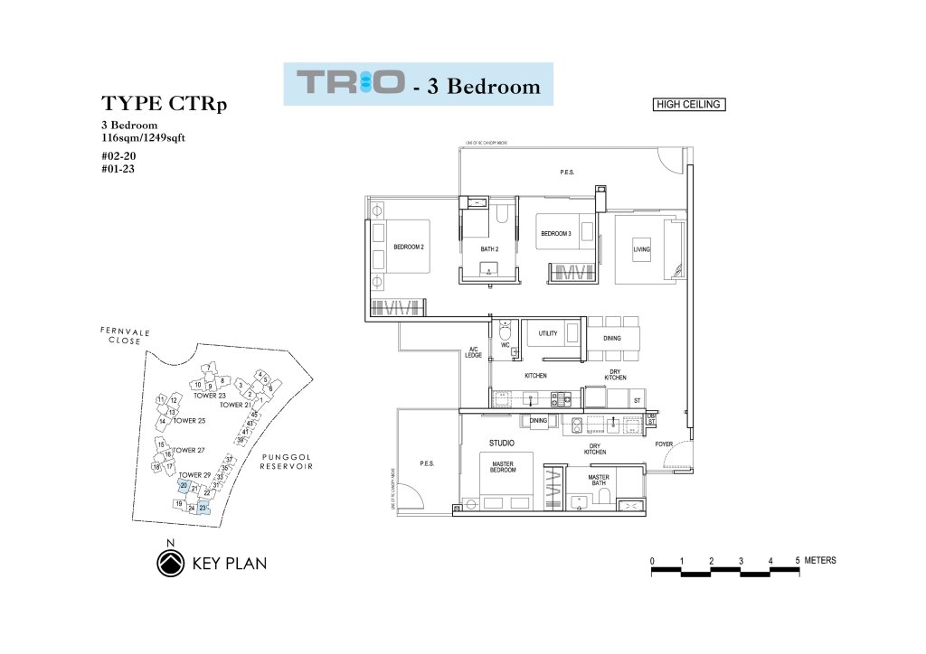 Rivertrees Residences floor plan 1,249 sqft Type CTRp