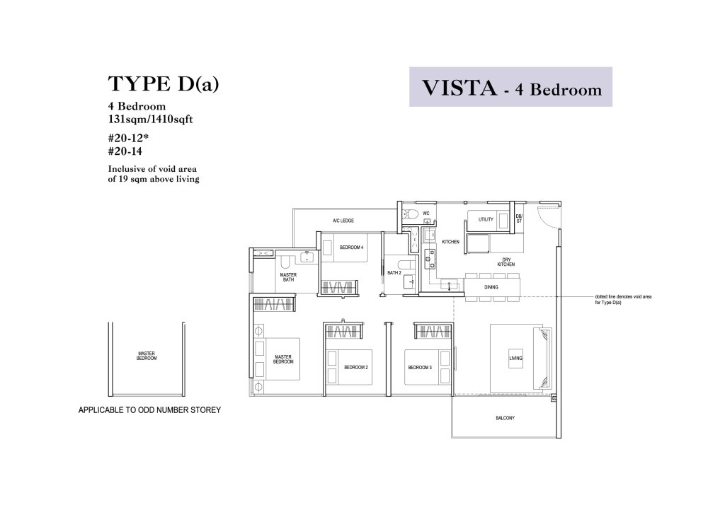 Rivertrees Residences floor plan 1,410 sqft Type D(a)