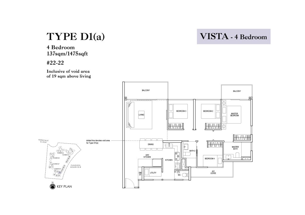 Rivertrees Residences floor plan 1,475 sqft Type D1(a)
