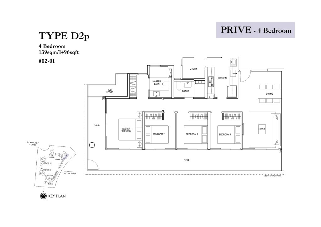 Rivertrees Residences floor plan 1,496 sqft Type D2p