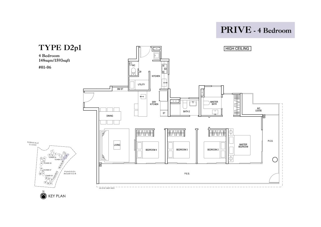 Rivertrees Residences floor plan 1,593 sqft Type D2p1