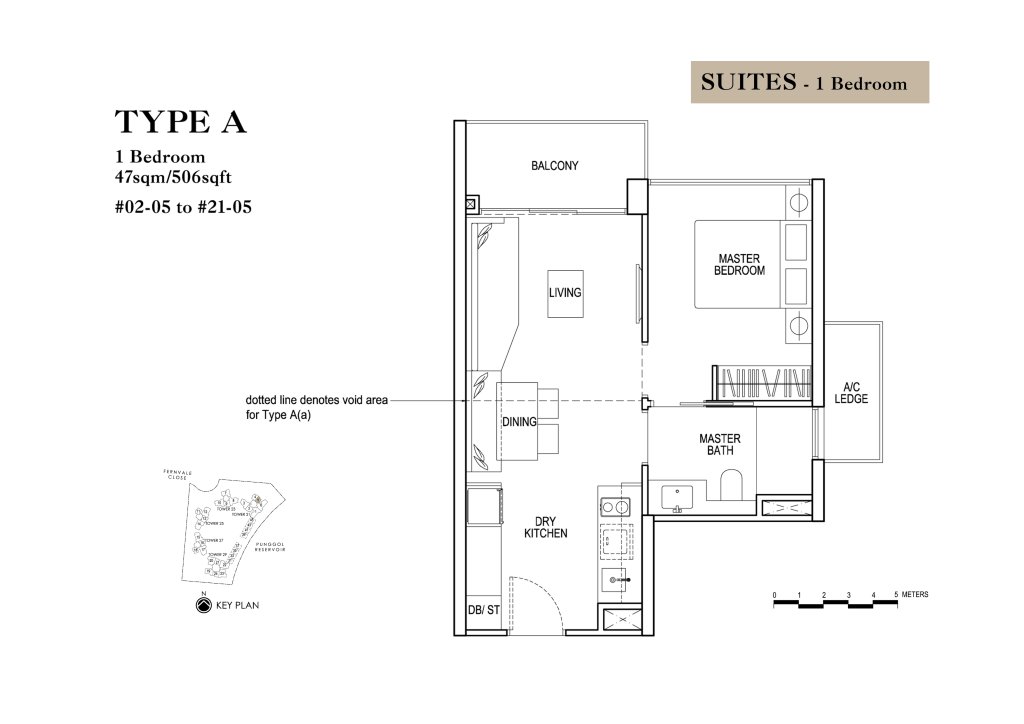 Rivertrees Residences floor plan 506 sqft Type A