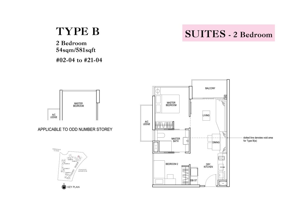 Rivertrees Residences floor plan 581 sqft Type B
