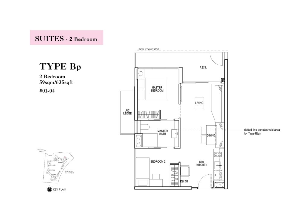 Rivertrees Residences floor plan 635 sqft Type Bp