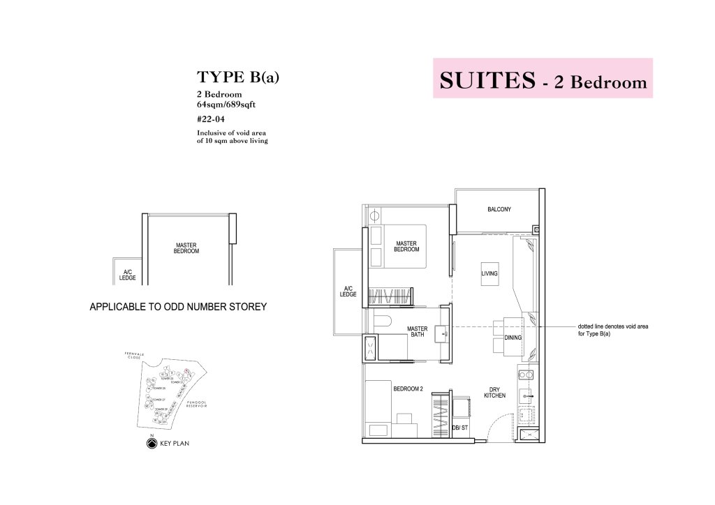 Rivertrees Residences floor plan 689 sqft Type B(a)
