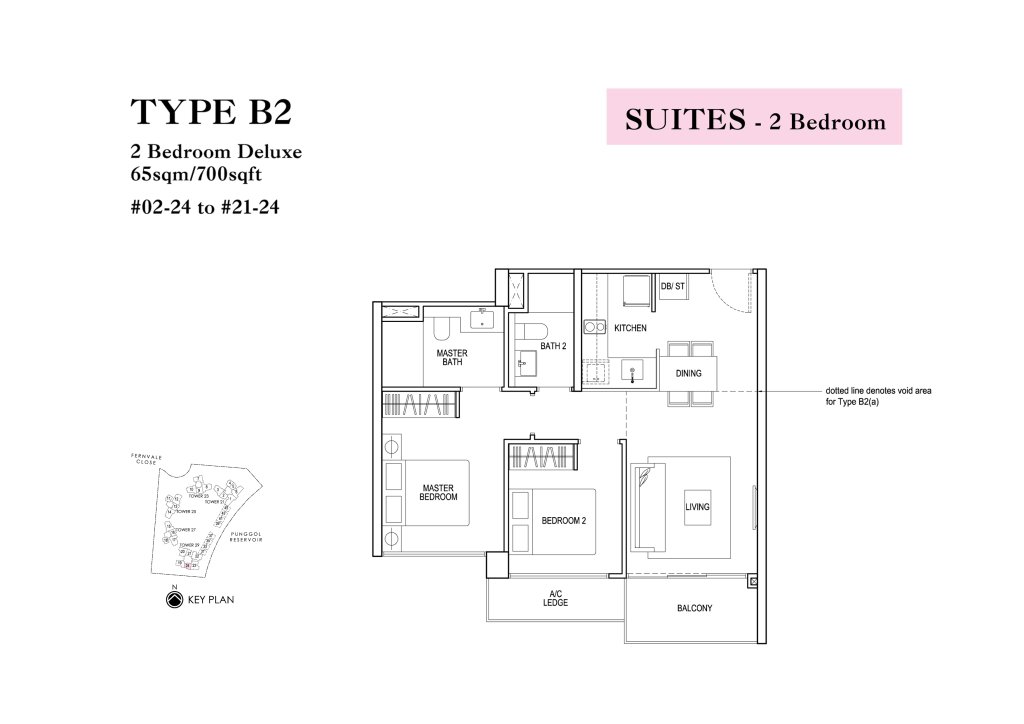 Rivertrees Residences floor plan 700 sqft Type B2