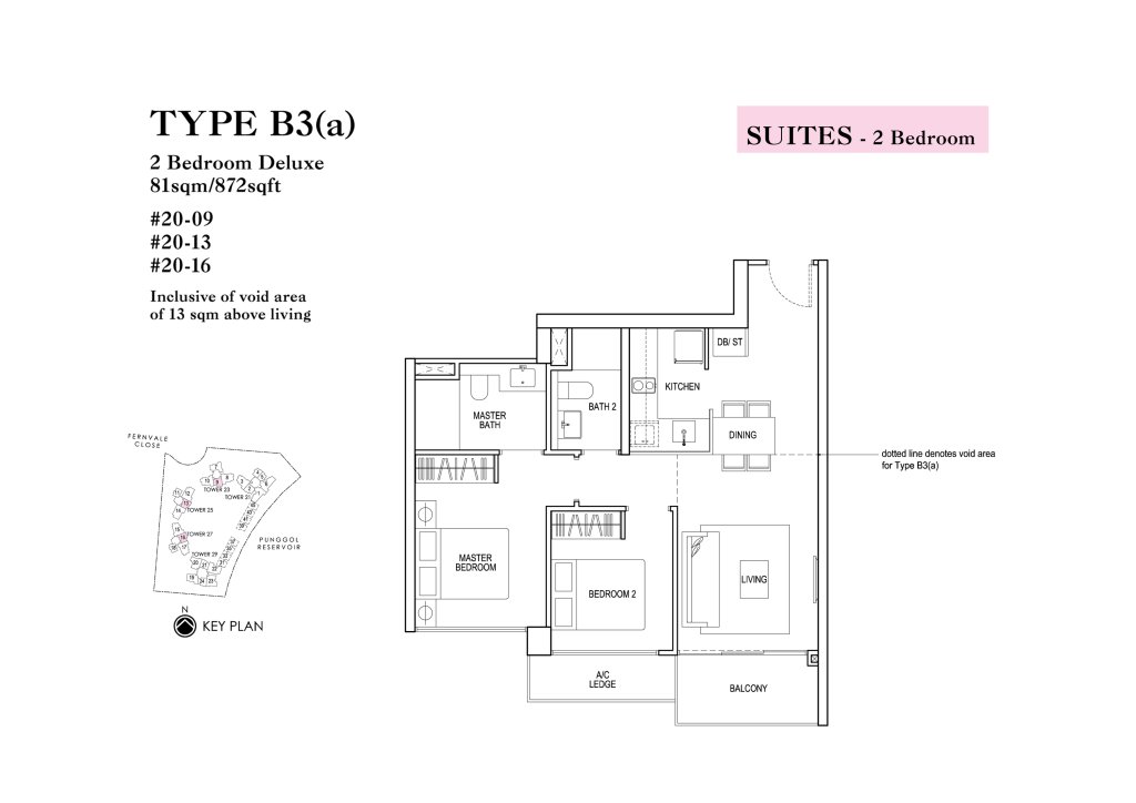 Rivertrees Residences floor plan 872 sqft Type B3(a)