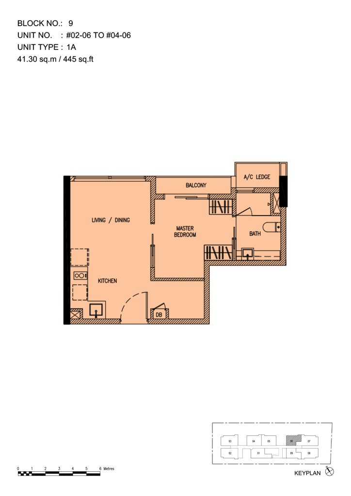 Roots @ Transit floor plan 441 sqft Type 1A
