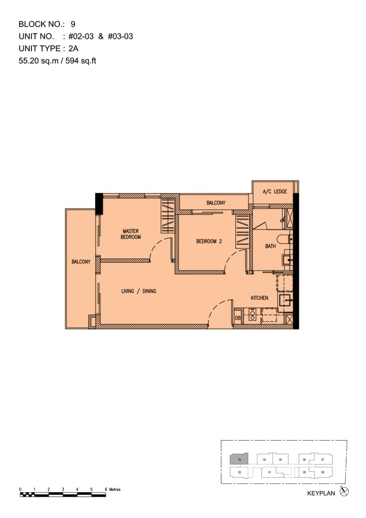 Roots @ Transit floor plan 592 sqft Type 2A