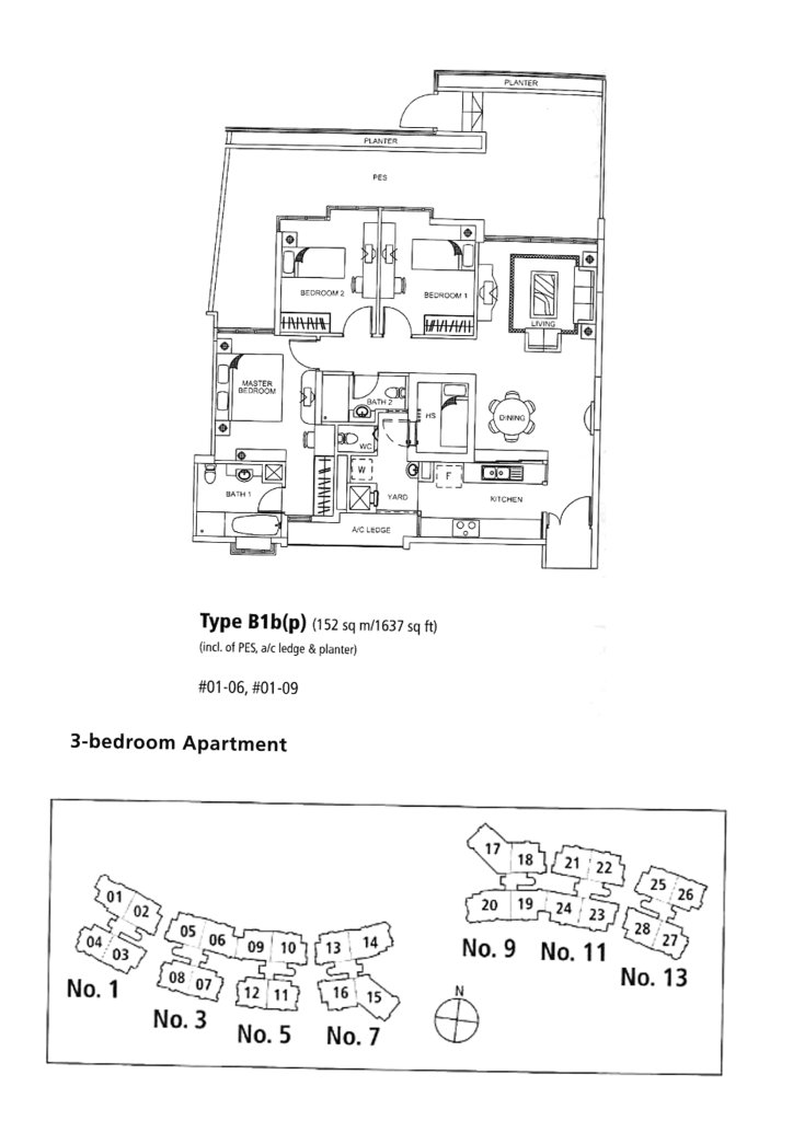 Rosewood floor plan 1,637 sqft Type B1b(p)