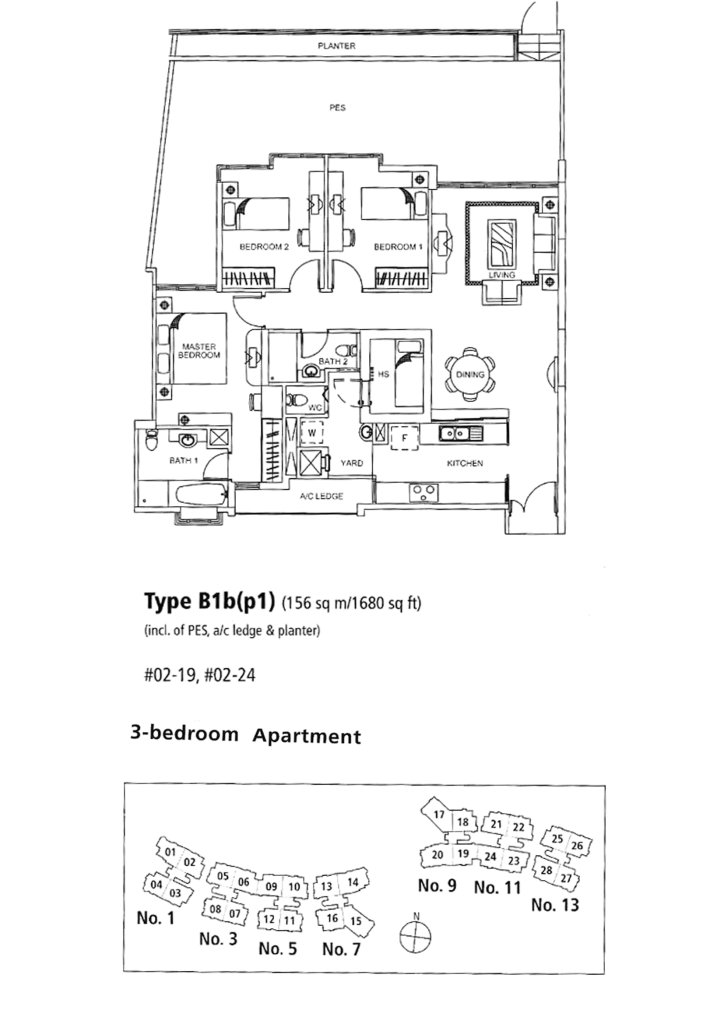 Rosewood floor plan 1,680 sqft Type B1b(p1)