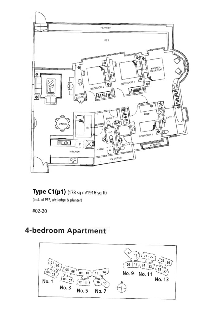 Rosewood floor plan 1,916 sqft Type C1(p1)