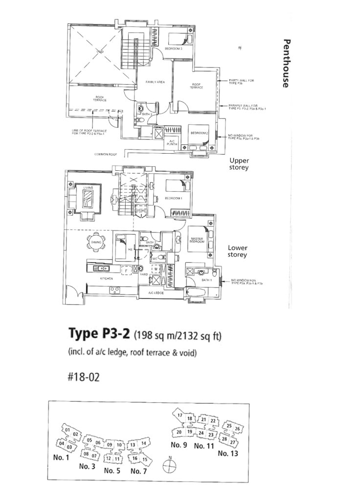 Rosewood floor plan 2,132 sqft Type P3-2