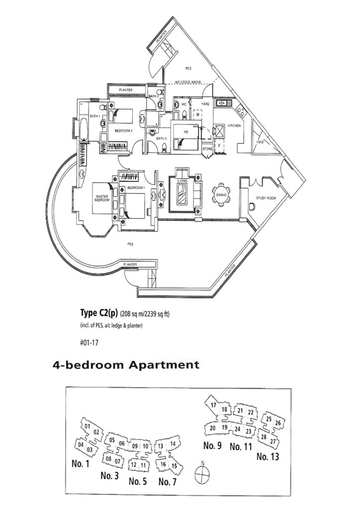 Rosewood floor plan 2,239 sqft Type C2(p)