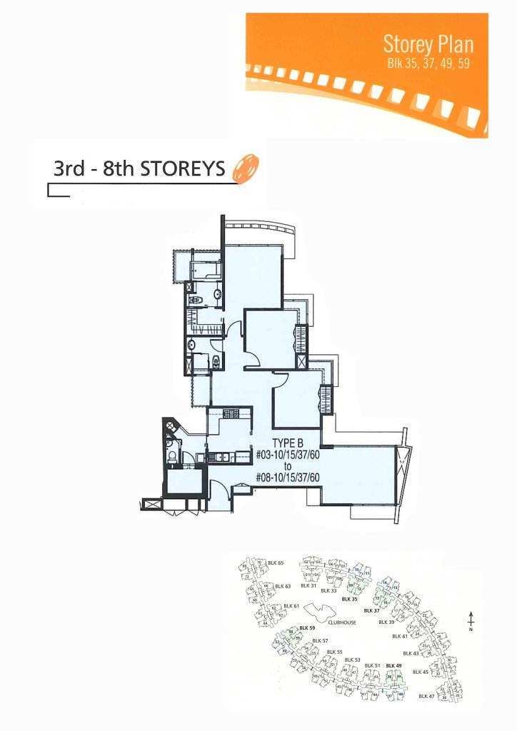 Savannah Condopark 2 bedroom floor plan, 1,227 sqft, Type B
