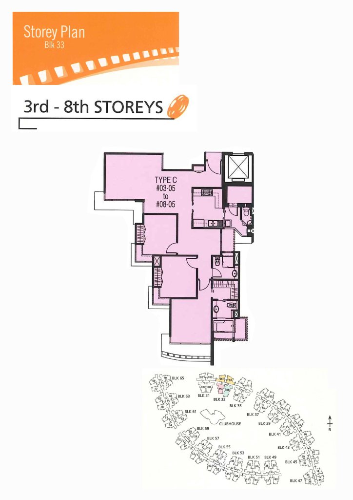 Savannah Condopark floor plan, 1,238 sqft, Type C 0+1