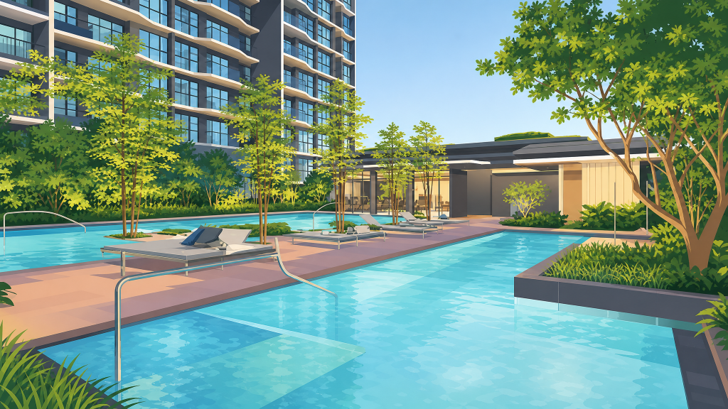 Savannah Condopark lap pool and pavilion