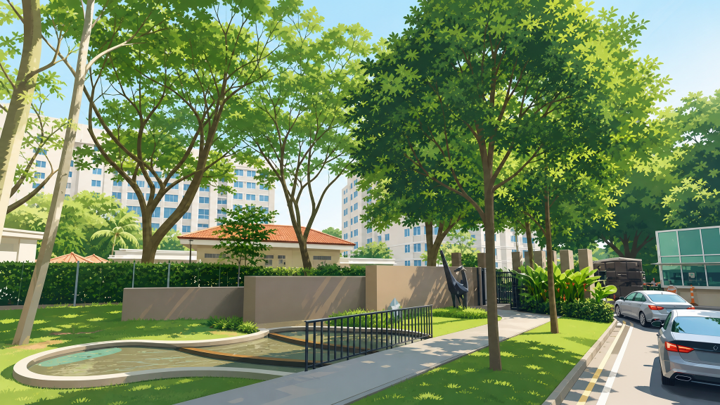 Savannah Condopark perimeter greenery and driveway