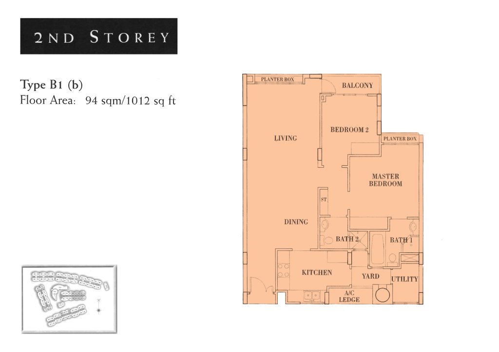 Seletar Springs Condominium floor plan 1,012 sqft Type B1(b)