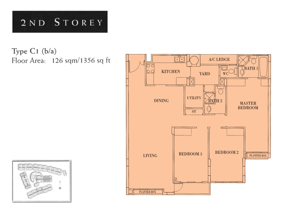 Seletar Springs Condominium floor plan 1,356 sqft Type C1(b,a)