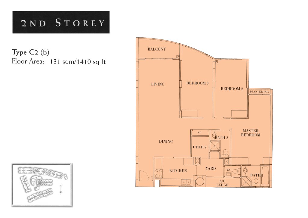 Seletar Springs Condominium floor plan 1,410 sqft Type C2(b)
