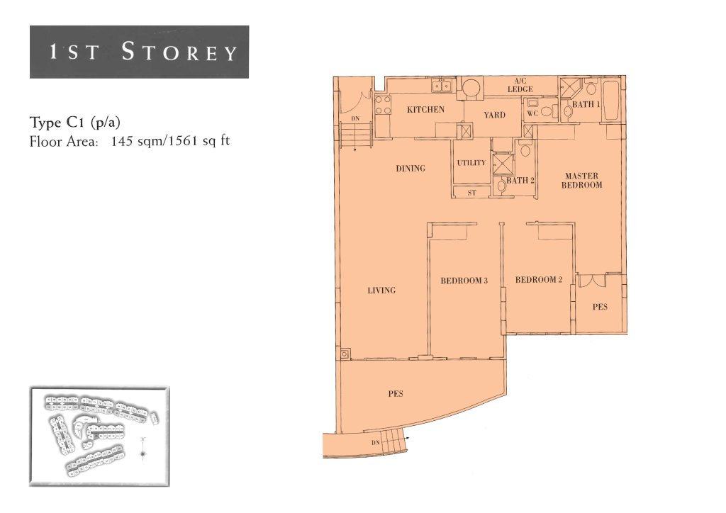 Seletar Springs Condominium floor plan 1,561 sqft Type C1(p,a)