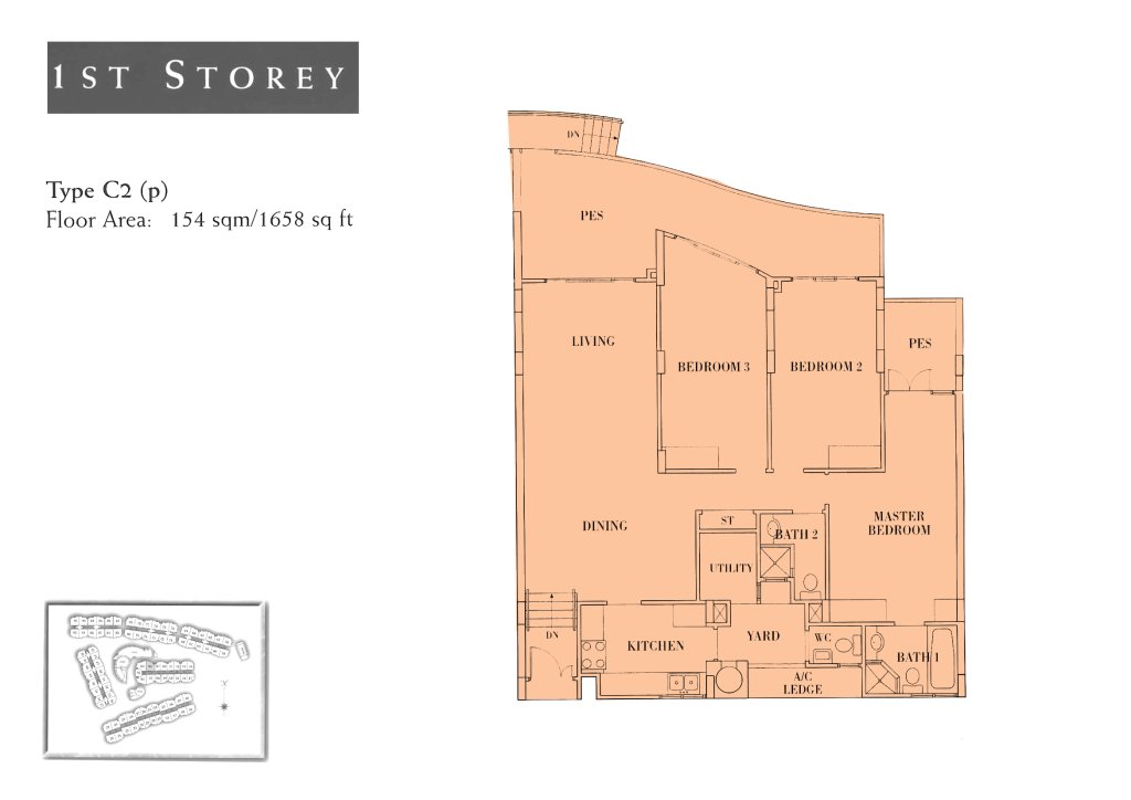 Seletar Springs Condominium floor plan 1,658 sqft Type C2(p)-1st