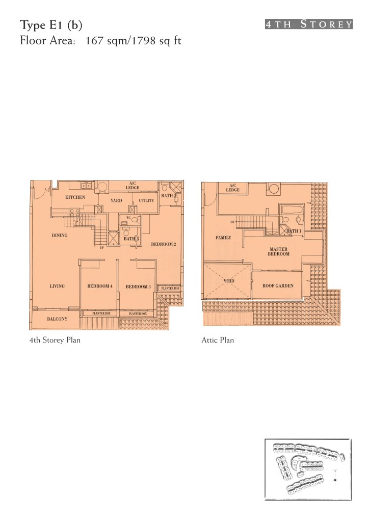 Seletar Springs Condominium floor plan 1,981 sqft Type E1 (b) 4th