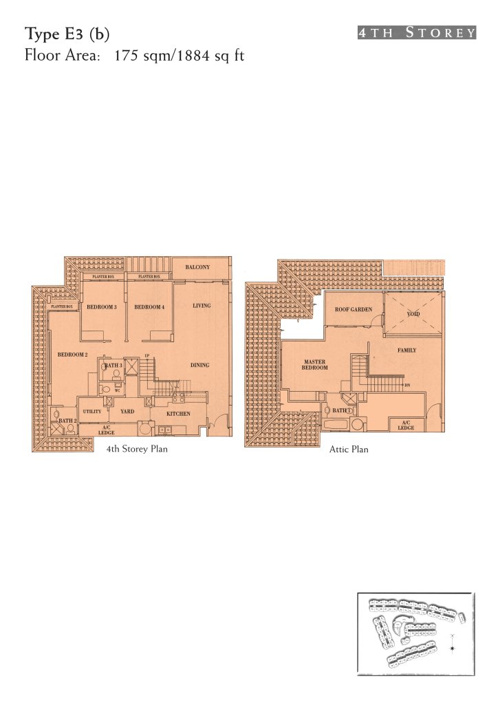 Seletar Springs Condominium floor plan 2,077 sqft Type E3 (b) 4th